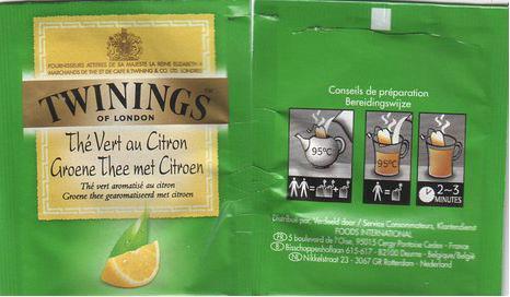 Twinings France Thé Vert Au Citron