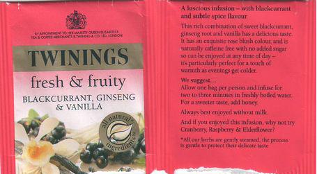 Twinings Fresh & Fruity Blackcurrant Ginseng & Vanilla Big