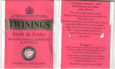 Twinings Fresh & Fruity Blackcurrant Ginseng & Vanilla