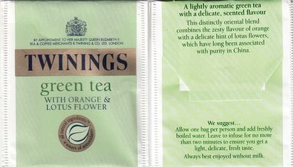 Twinings Green Tea With Orange & Lotus Flower 2