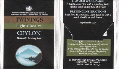 Twinings Light Classics Ceylon Paper Glossy