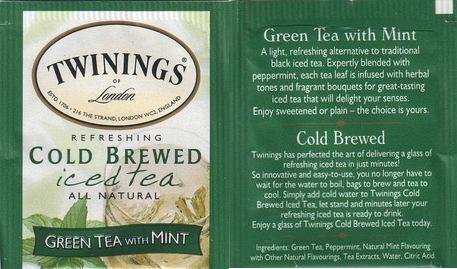 Twinings USA Cold Brewed Iced Tea Green Tea With Mint