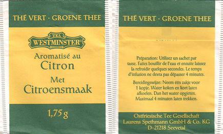 Westminster 01210514 Thé Vert Aromatise Au Citron