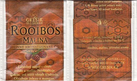 Valdemar Grešík Rooibos Malina 5 Glossy