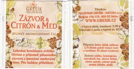 Valdemar Grešík Zázvor & Citron & Med Teplická