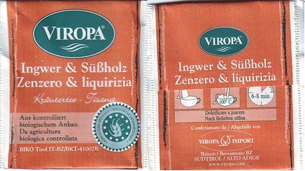 Viropa Kräutertee Ingwer & Süssholz