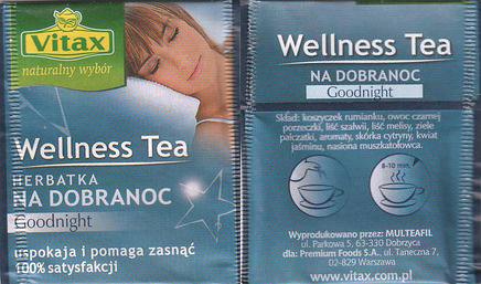 Vitax Wellness Tea Herbatka Na Dobranoc Goodnight