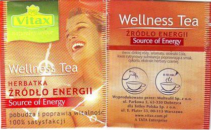 Vitax Wellness Tea Herbatka Zrodlo Energii Source of Energy Tata