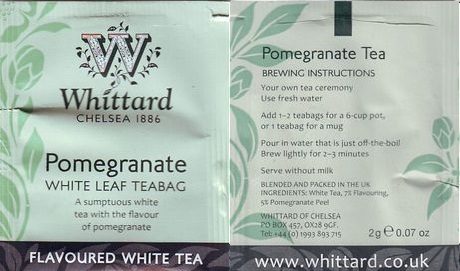 Whittard of Chelsea 03 Pomegranate White Leaf Tea Bag