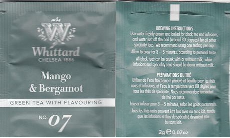 Whittard of Chelsea 05 07 Mango & Bergamot