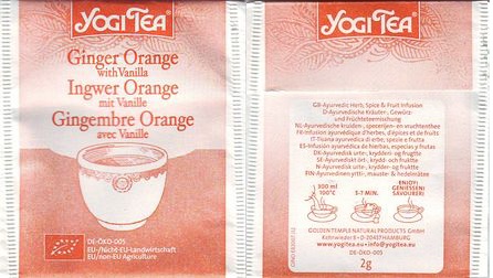 Yogi Tea Ginger Orange With Vanilla