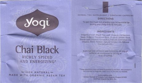 Yogi Tea USA 200913 Chai Black