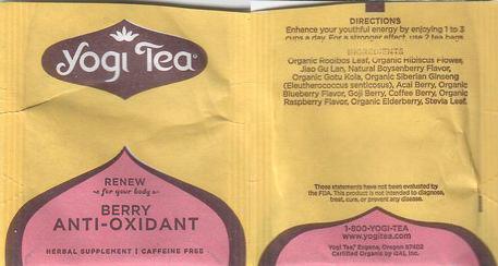 Yogi Tea USA Berry Anti Oxidant