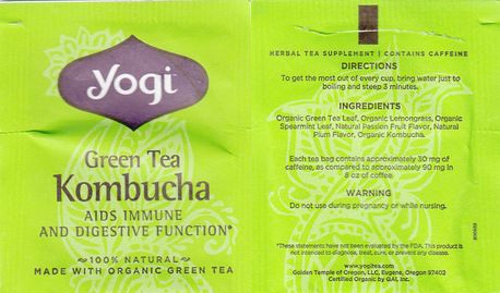 Yogi Tea USA Green Tea Kombucha