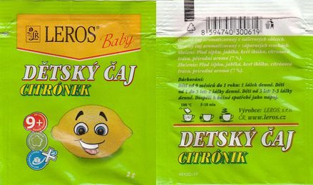 Leros Baby Dětský Čaj Citronek