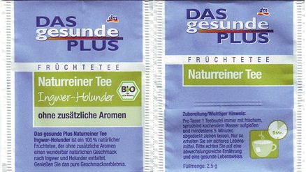 Das Gesunde Plus XWP44 Früchtetee Naturreiner Tee Ingwer Holunder