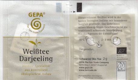 Gepa Weisstee Darjeeling Foil