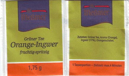 Meßmer 03213974 Grüner Tee Orange Ingwer