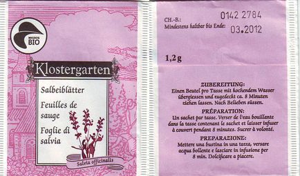 Migros 05210336 Klostergarten Salbeiblatter Bio Logo