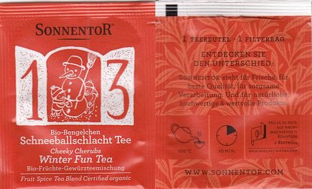 Sonnentor 2015 13 Bio Bengelchen Schneeballschlacht Tee