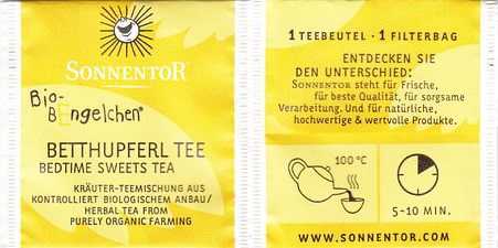 Sonnentor Bio Bengelchen Betthupferl Tee Farming