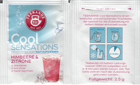 Teekanne 91 Cool Sensations Himbeere & Zitrone