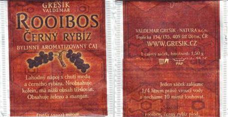 Valdemar Grešík Rooibos Černý Rybíz Teplická