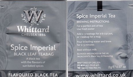 Whittard of Chelsea 03 Spice Imperial Black Leaf Teabag